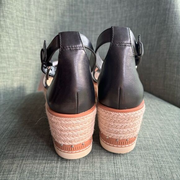 Vince Camuto Women black Platform Ankle Strap Open toe Wedge Sandals size 8 EUC! - Picture 7 of 12